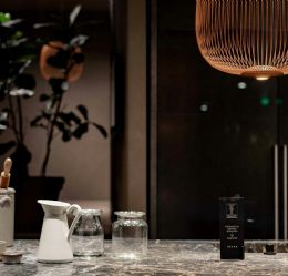 Natural Stone Bar and Reception Counter Design for Restaurant Interiors
