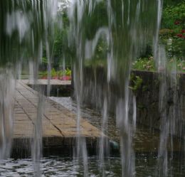 Natural Stone Waterfall and Water Feature Design for Luxury Hotel and Villa Winter Gardens